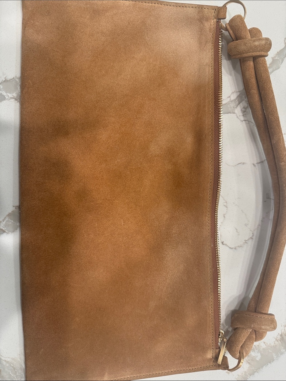 Cult Gaia Mini Hera Suede Shoulder Bag — Camel - Picture 4 of 4